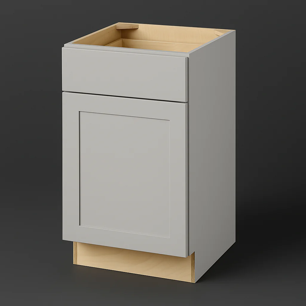 Hampton Bay Avondale 18 in. W x 24 in. D x 34.5 in. H Ready to Assemble Plywood Shaker Base Kitchen Cabinet in Dove Gray