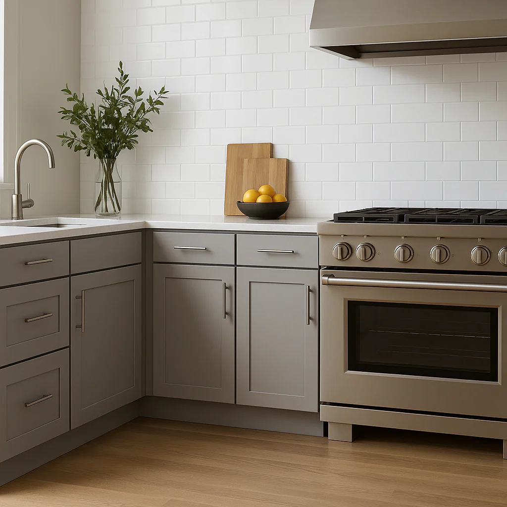 Hampton Bay Avondale 18 in. W x 24 in. D x 34.5 in. H Ready to Assemble Plywood Shaker Base Kitchen Cabinet in Dove Gray - Image 3