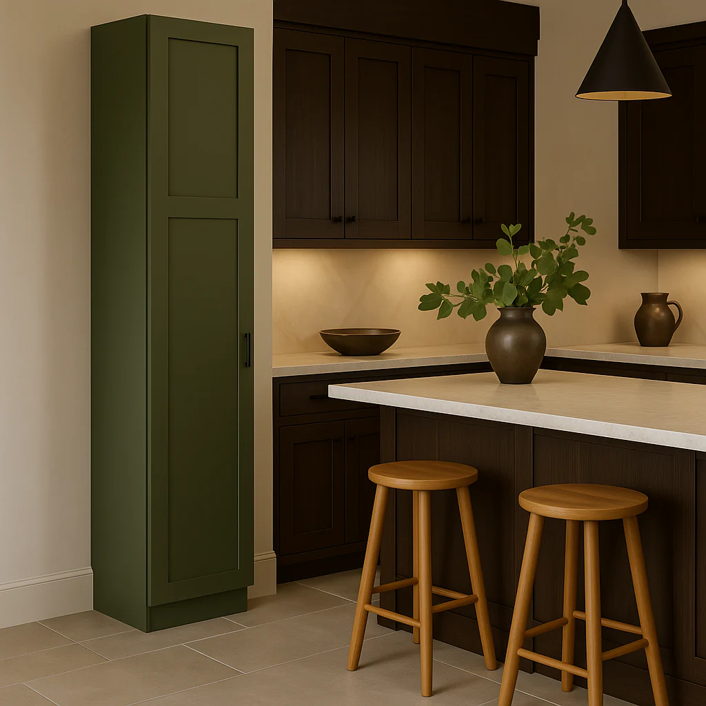 Hampton Bay Avondale 18 in. W x 24 in. D x 84 in. H Ready to Assemble Plywood Shaker Pantry Kitchen Cabinet in Fern Green - Image 2