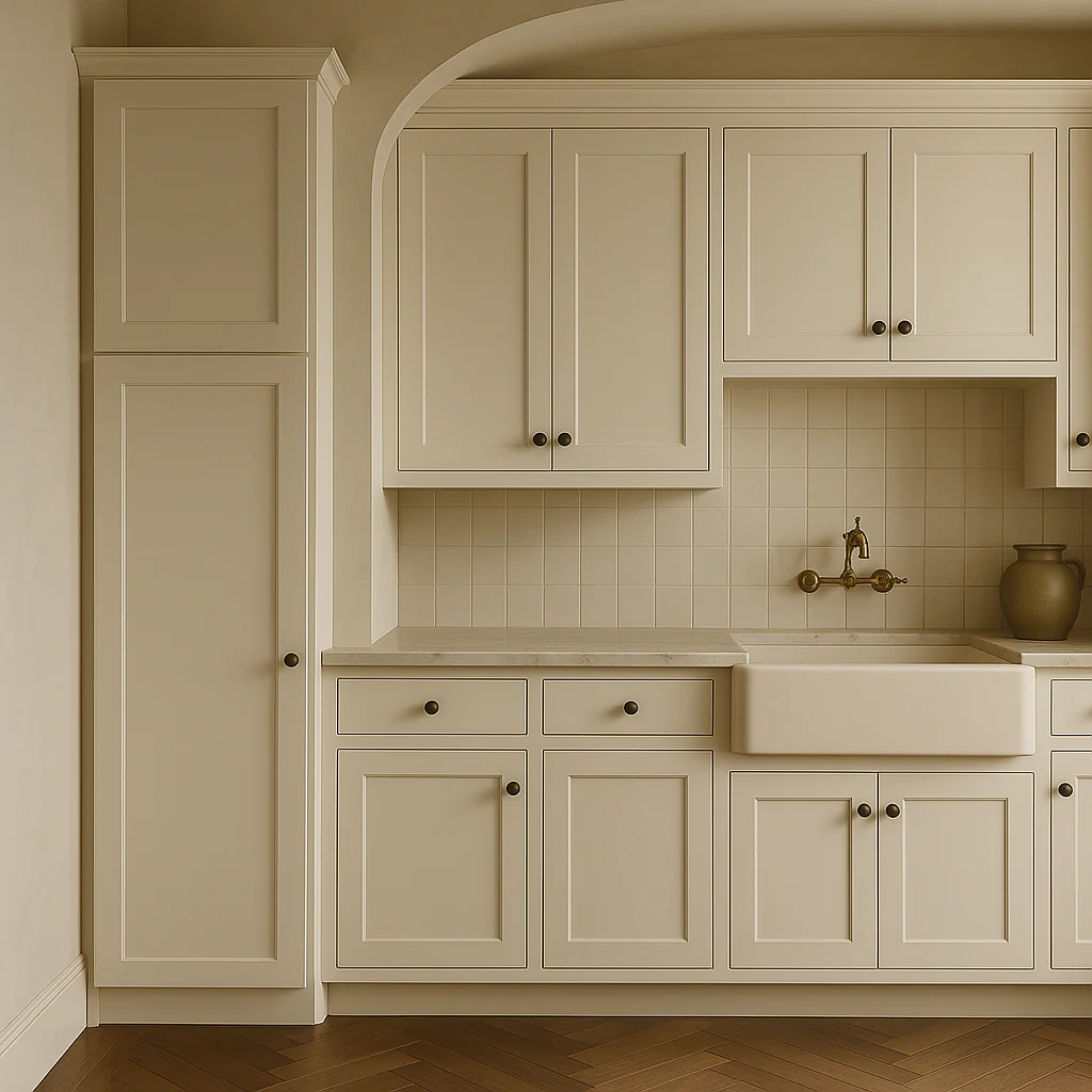 Hampton Bay Avondale 18 in. W x 24 in. D x 84 in. H Ready to Assemble Shaker Pantry Cabinet in Antique White - Image 3