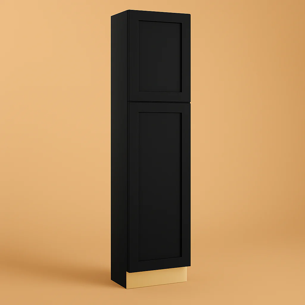 Hampton Bay Avondale 18 in. W x 24 in. D x 84 in. H Shaker Pantry Cabinet in Raven Black