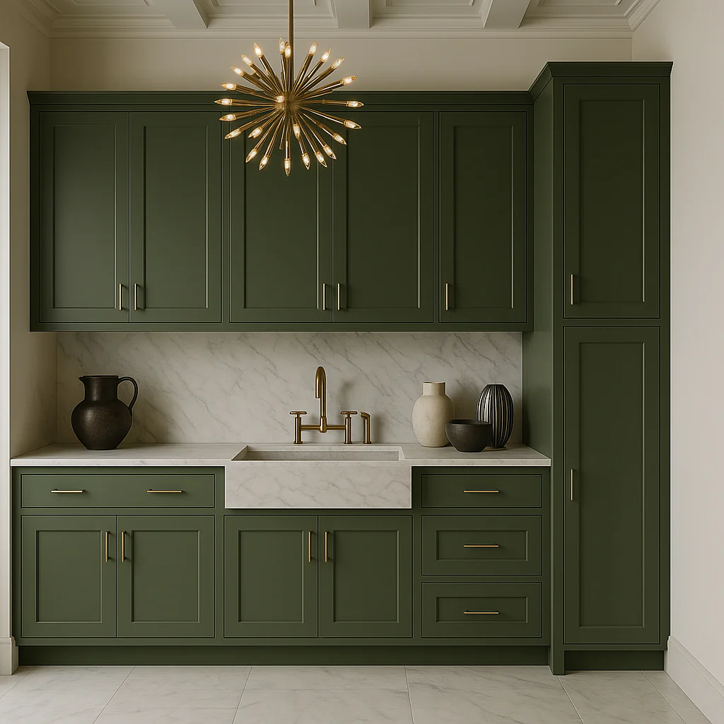 Hampton Bay Avondale 18 in. W x 24 in. D x 90 in. H Ready to Assemble Plywood Shaker Pantry Kitchen Cabinet in Fern Green - Image 4