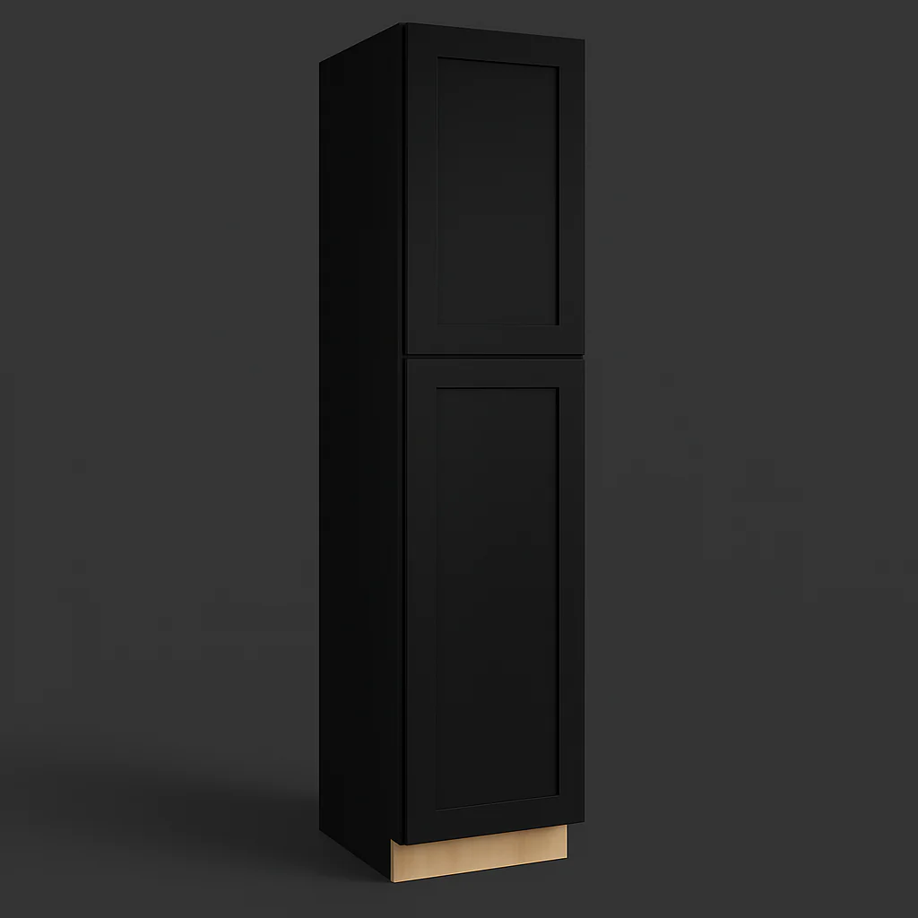 Hampton Bay Avondale 18 in. W x 24 in. D x 90 in. H Ready to Assemble Shaker Pantry Cabinet in Raven Black