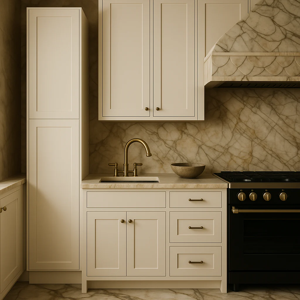 Hampton Bay Avondale 18 in. W x 24 in. D x 96 in. H Ready to Assemble Shaker Pantry Cabinet in Antique White - Image 3