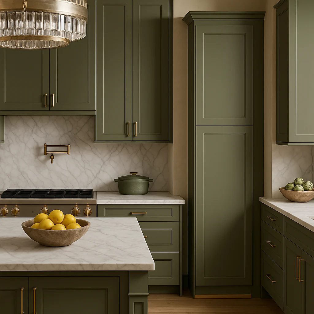 Hampton Bay Avondale 18 in. W x 24 in. D x 96 in. H Shaker Pantry Cabinet in Fern Green - Image 4