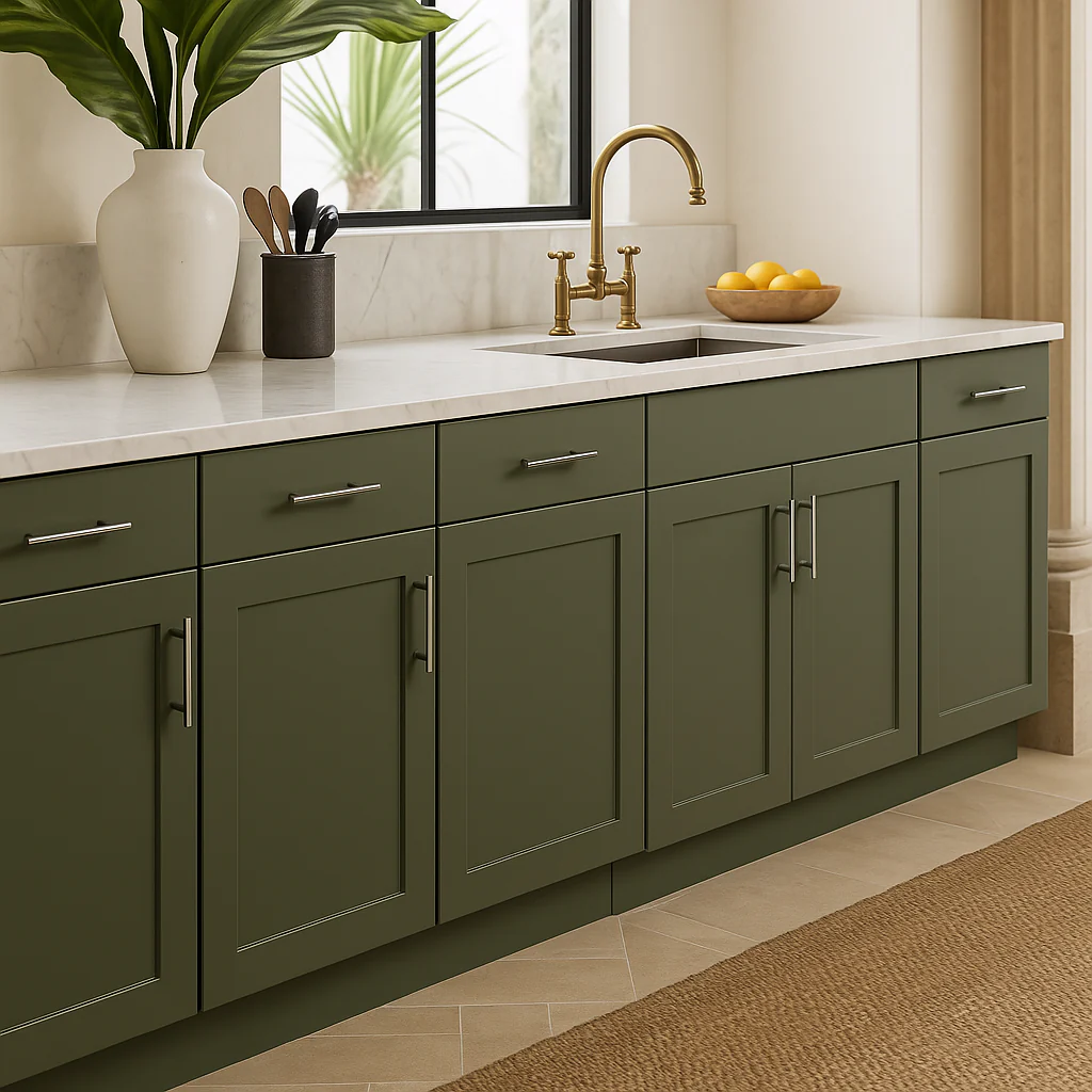 Hampton Bay Avondale 18-inch Fern Green Shaker Base Kitchen Cabinet - Image 4