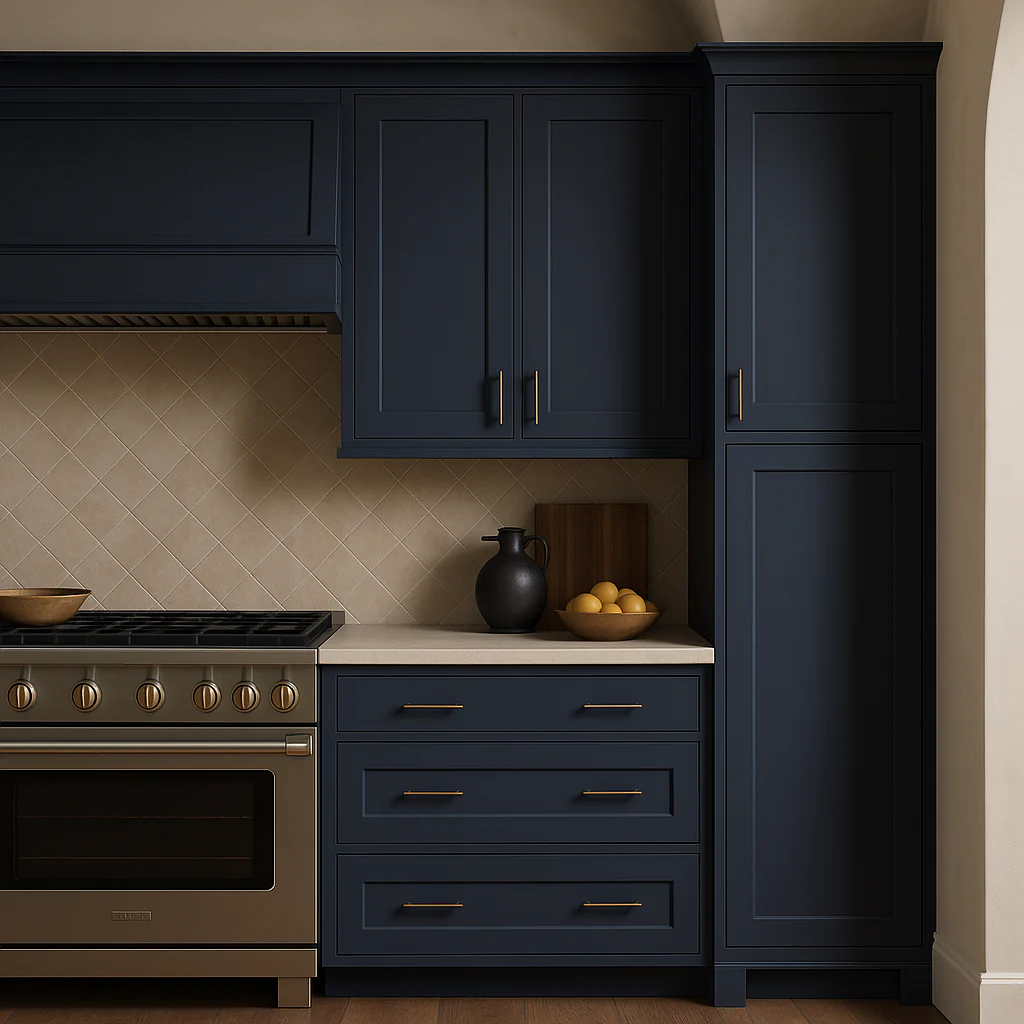 Hampton Bay Avondale 18x24x84 Shaker Pantry Cabinet in Ink Blue - Image 4