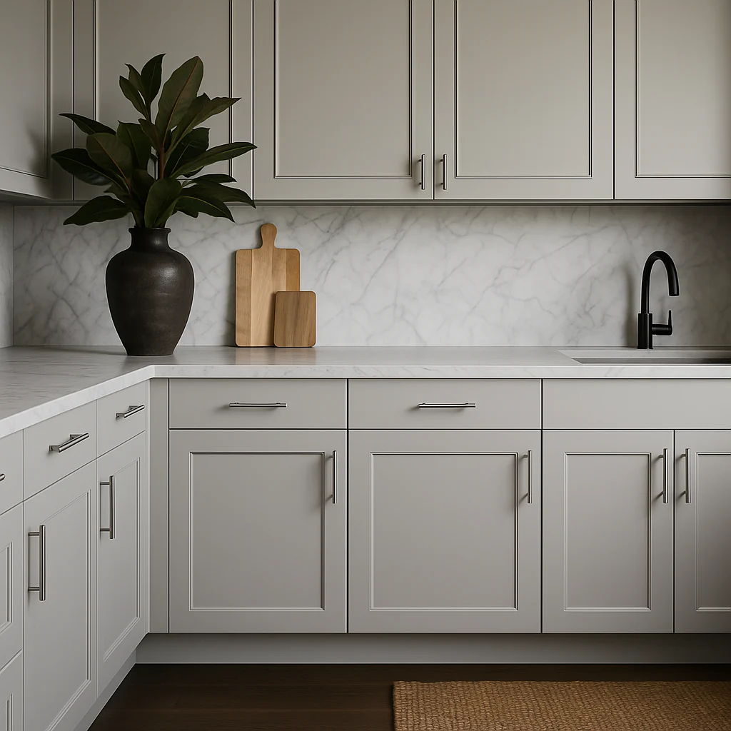 Hampton Bay Avondale 21 in. W x 24 in. D x 34.5 in. H Ready to Assemble Plywood Shaker Base Kitchen Cabinet in Dove Gray - Image 3