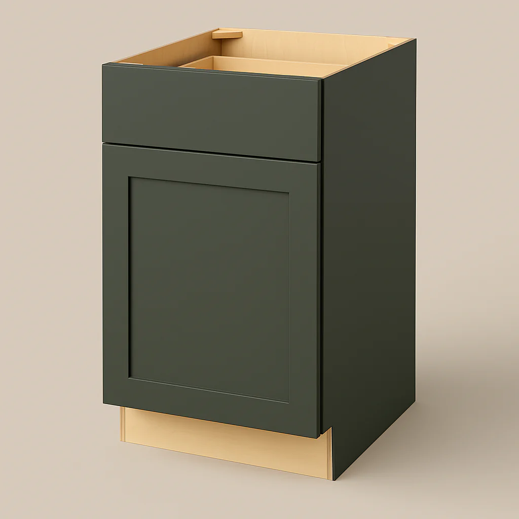Hampton Bay Avondale 21" Shaker Base Kitchen Cabinet in Fern Green