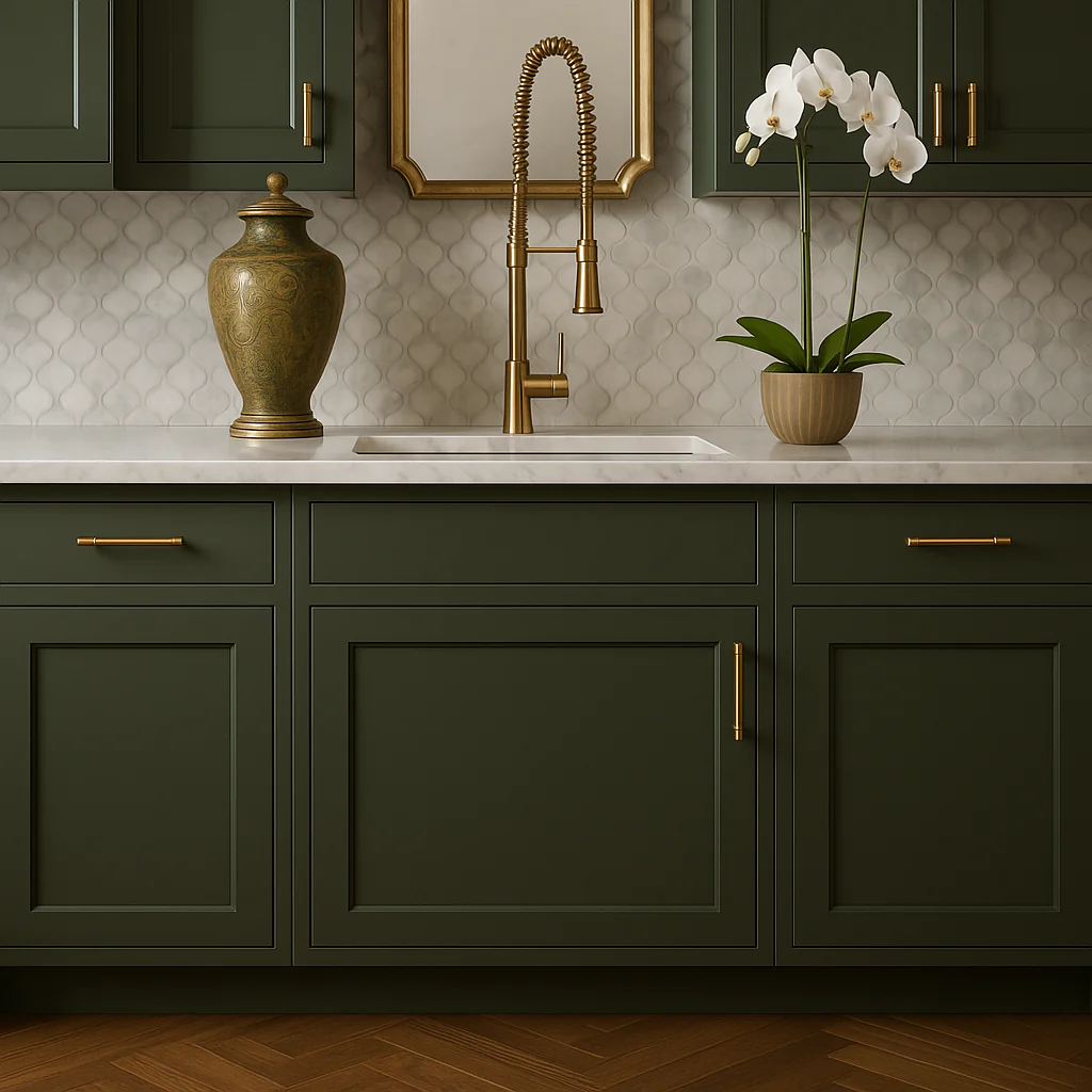 Hampton Bay Avondale 21" Shaker Base Kitchen Cabinet in Fern Green - Image 4