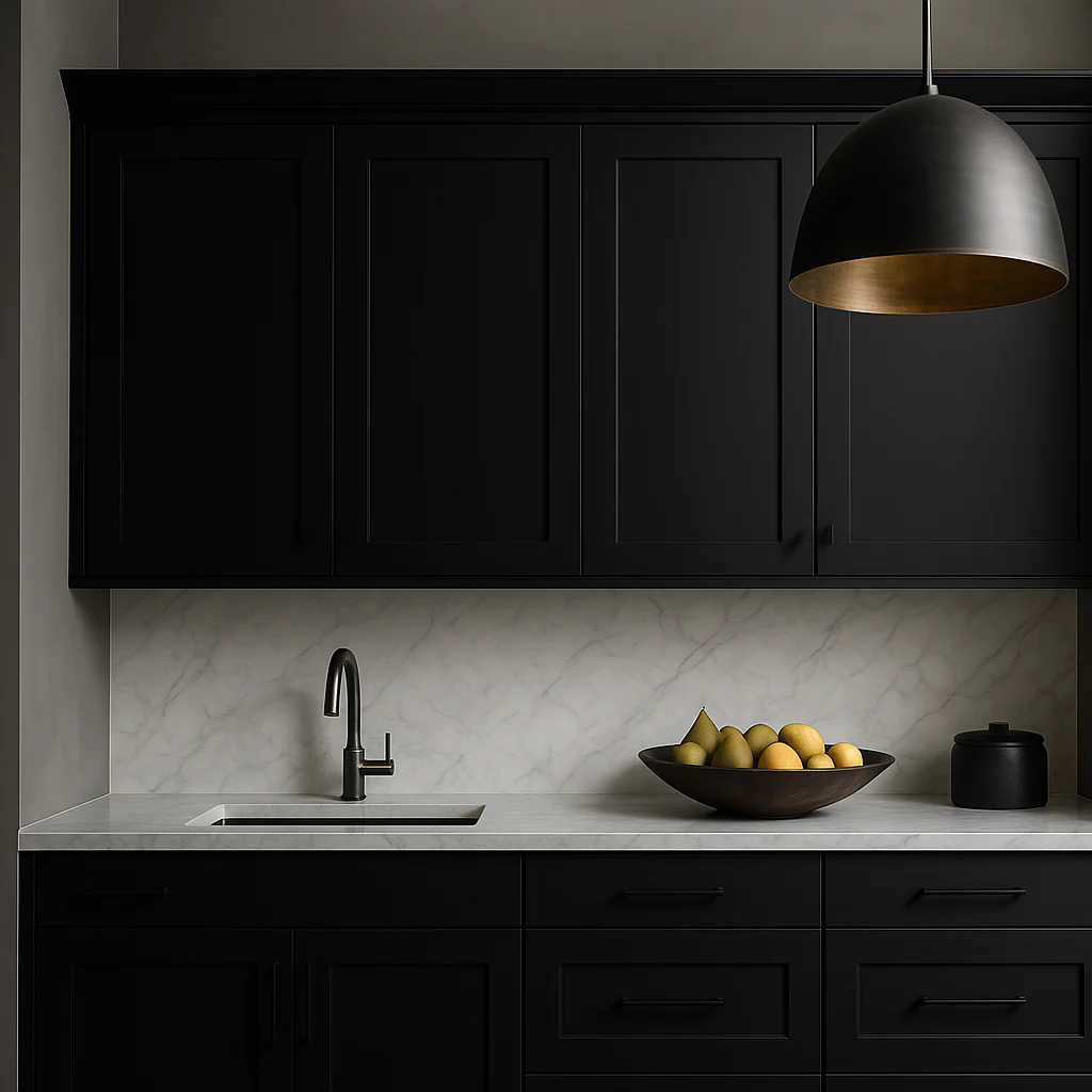 Hampton Bay Avondale 24 in. Raven Black Shaker Wall Kitchen Cabinet - Image 3