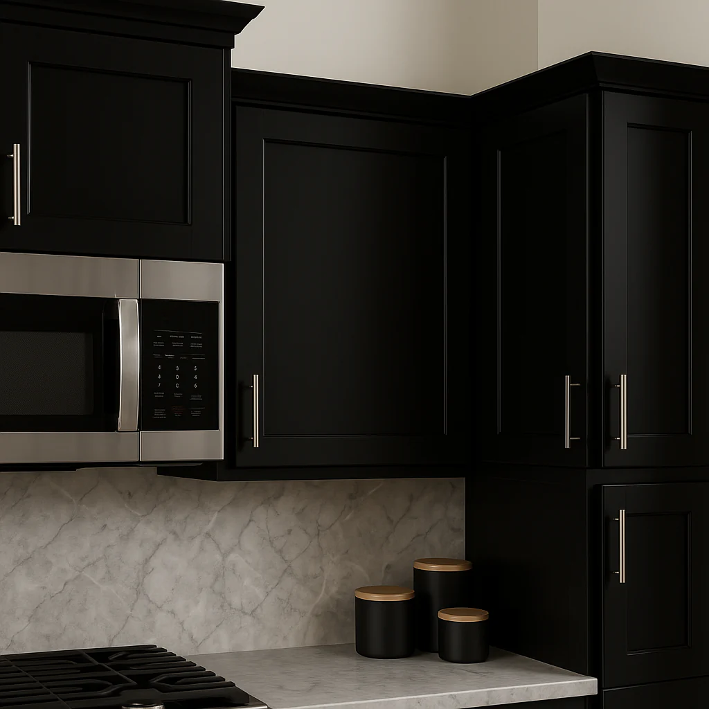 Hampton Bay Avondale 24 in. Raven Black Shaker Wall Kitchen Cabinet - Image 4