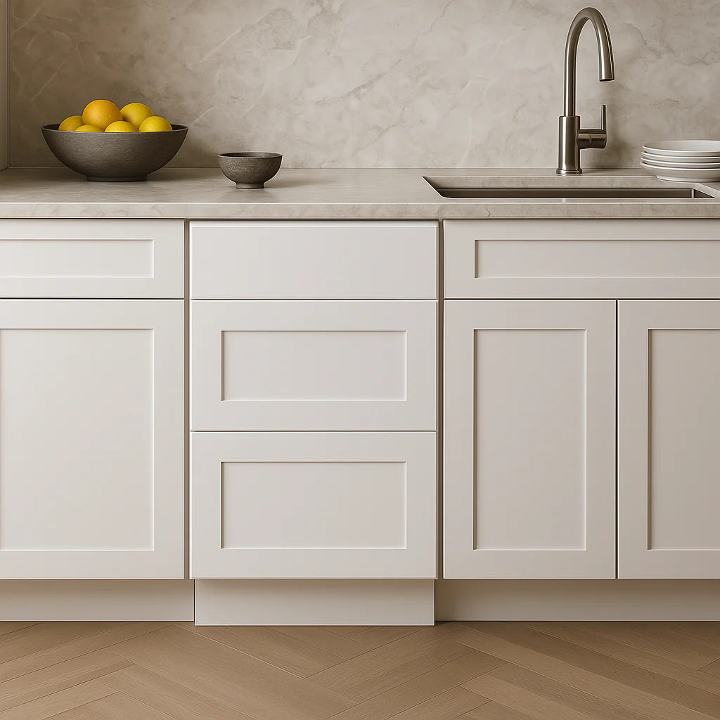 Hampton Bay Avondale 24 in. Shaker Drawer Base Cabinet in Alpine White - Image 3