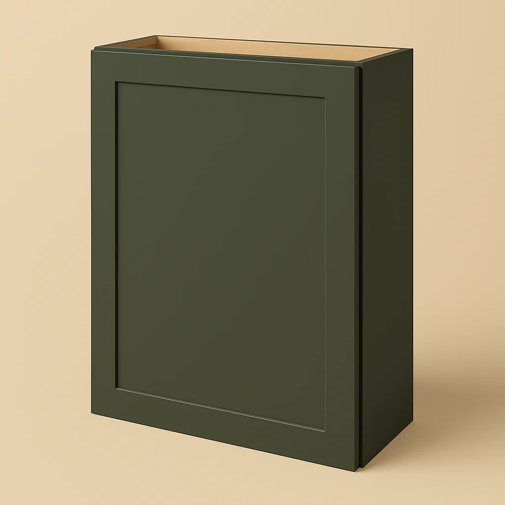 Hampton Bay Avondale 24 in. W x 12 in. D x 30 in. H Ready to Assemble Plywood Shaker Wall Kitchen Cabinet in Fern Green