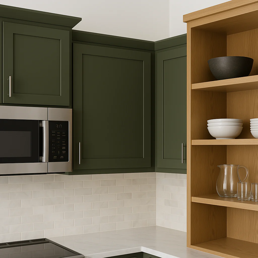 Hampton Bay Avondale 24 in. W x 12 in. D x 30 in. H Ready to Assemble Plywood Shaker Wall Kitchen Cabinet in Fern Green - Image 3