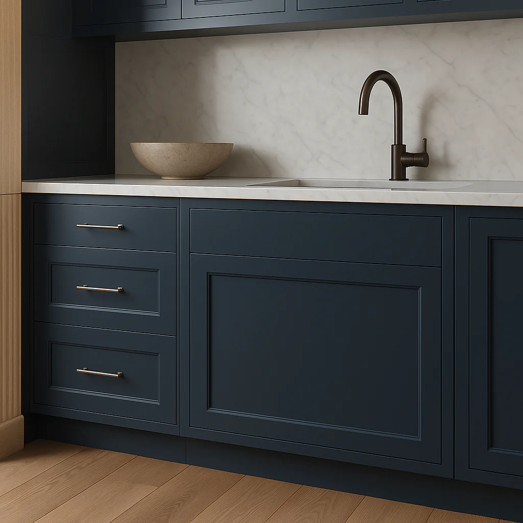 Hampton Bay Avondale 24-inch Ink Blue Shaker Drawer Base Cabinet - Image 3