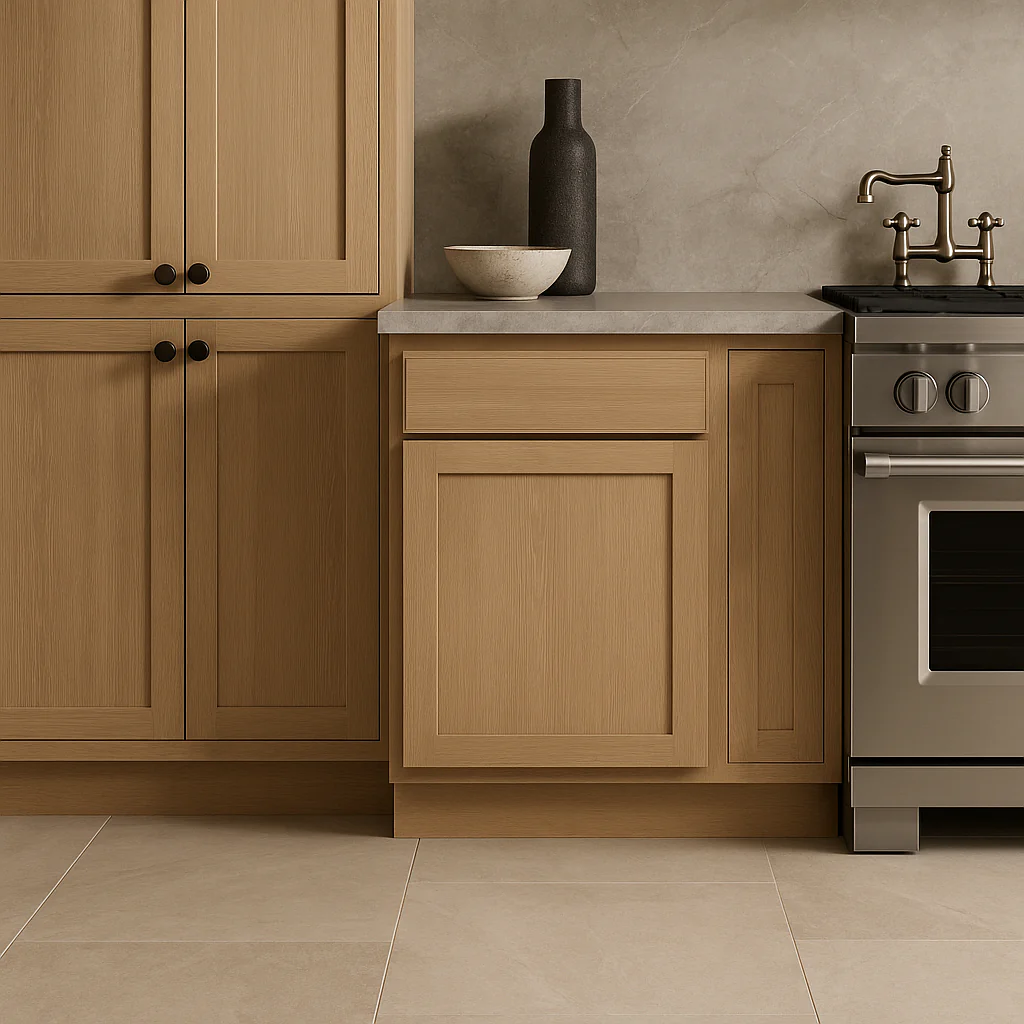 Hampton Bay Avondale 24" Shaker Base Kitchen Cabinet in White Oak - Image 2