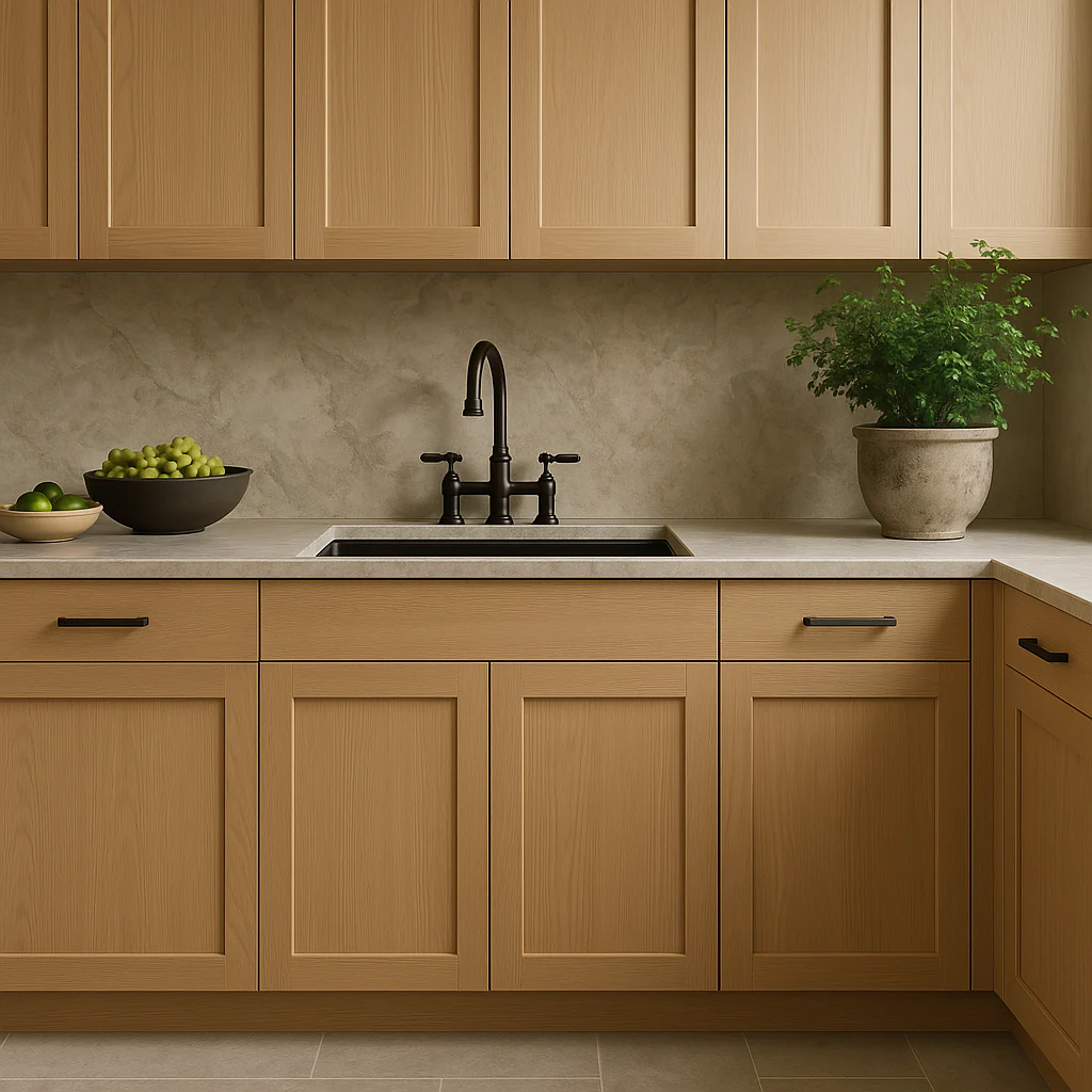 Hampton Bay Avondale 24" Shaker Base Kitchen Cabinet in White Oak - Image 3