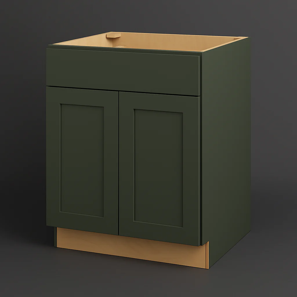 Hampton Bay Avondale 27 in. Fern Green Shaker Base Kitchen Cabinet