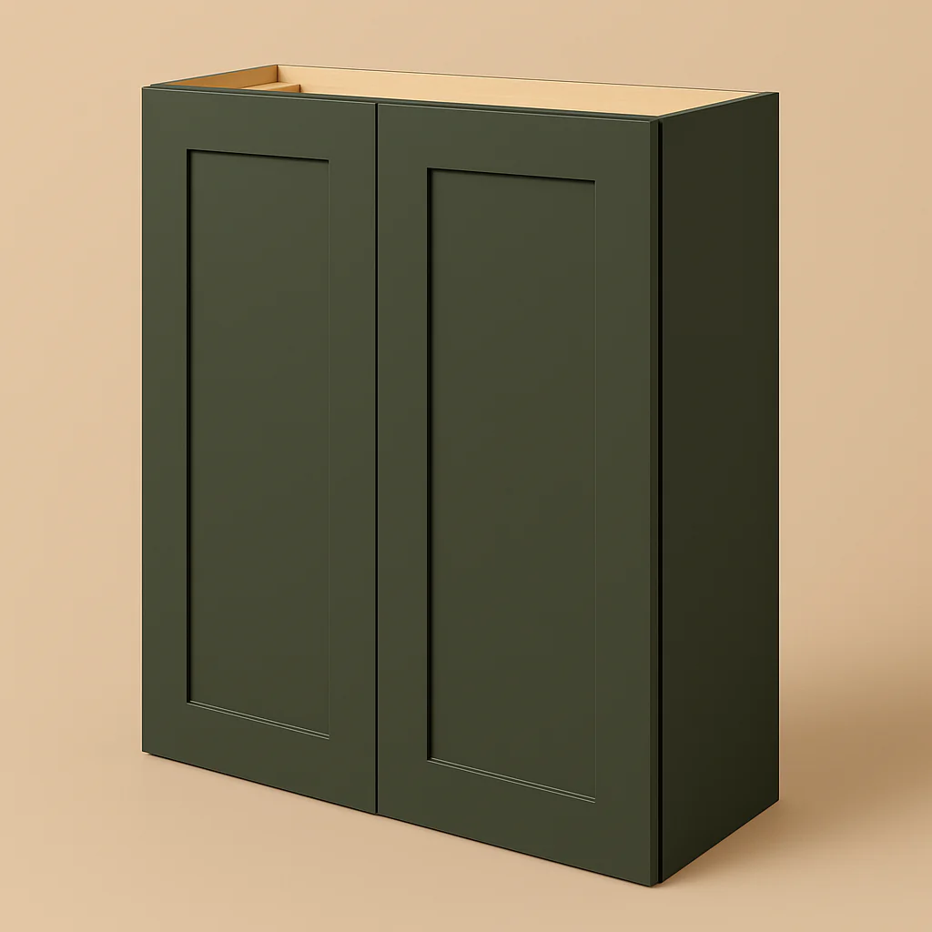 Hampton Bay Avondale 27 in. W x 12 in. D x 30 in. H Ready to Assemble Plywood Shaker Wall Kitchen Cabinet in Fern Green
