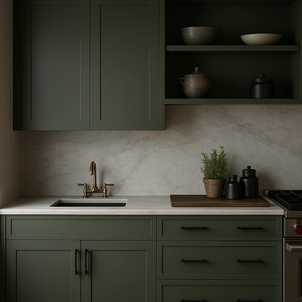 Hampton Bay Avondale 27 in. W x 12 in. D x 30 in. H Ready to Assemble Plywood Shaker Wall Kitchen Cabinet in Fern Green - Image 2