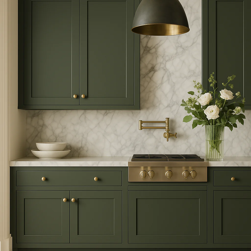 Hampton Bay Avondale 27 in. W x 12 in. D x 30 in. H Ready to Assemble Plywood Shaker Wall Kitchen Cabinet in Fern Green - Image 4