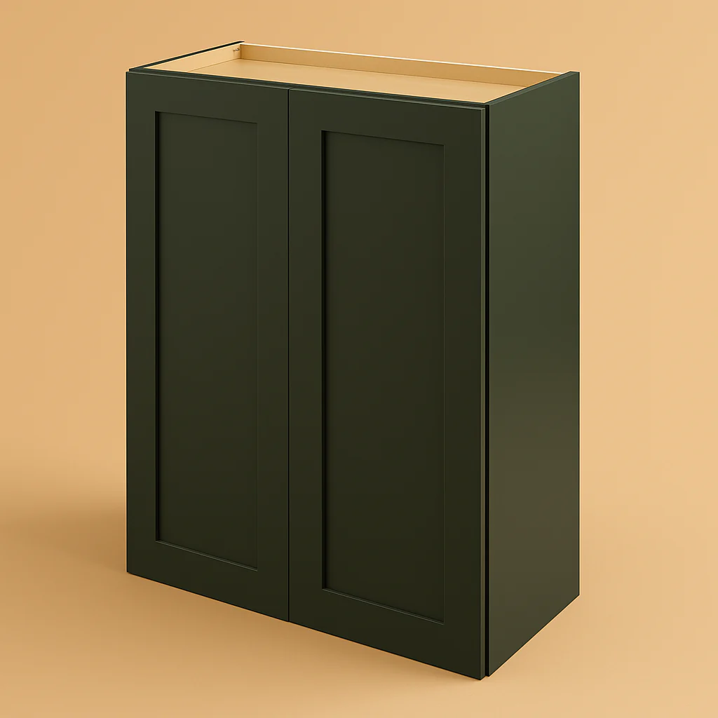 Hampton Bay Avondale 27 in. W x 12 in. D x 36 in. H Ready to Assemble Plywood Shaker Wall Kitchen Cabinet in Fern Green
