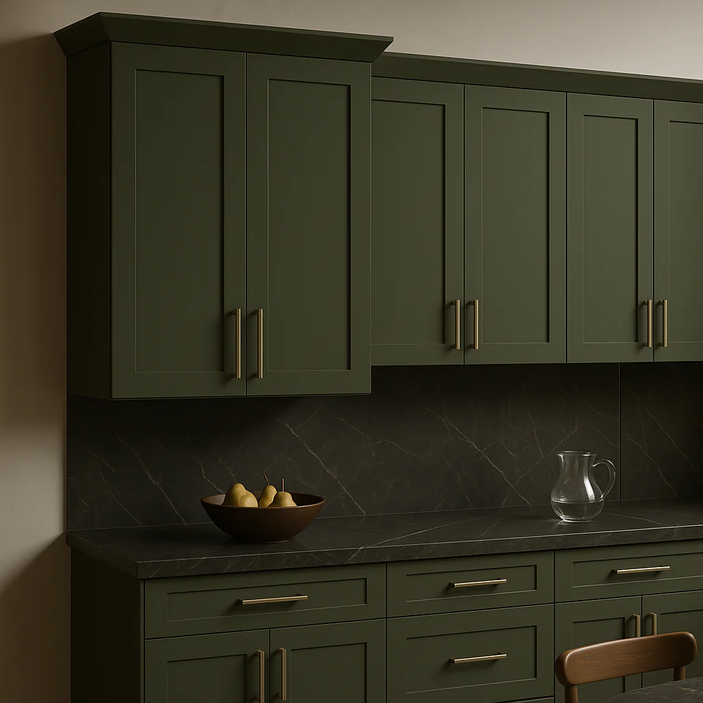 Hampton Bay Avondale 27 in. W x 12 in. D x 36 in. H Ready to Assemble Plywood Shaker Wall Kitchen Cabinet in Fern Green - Image 2