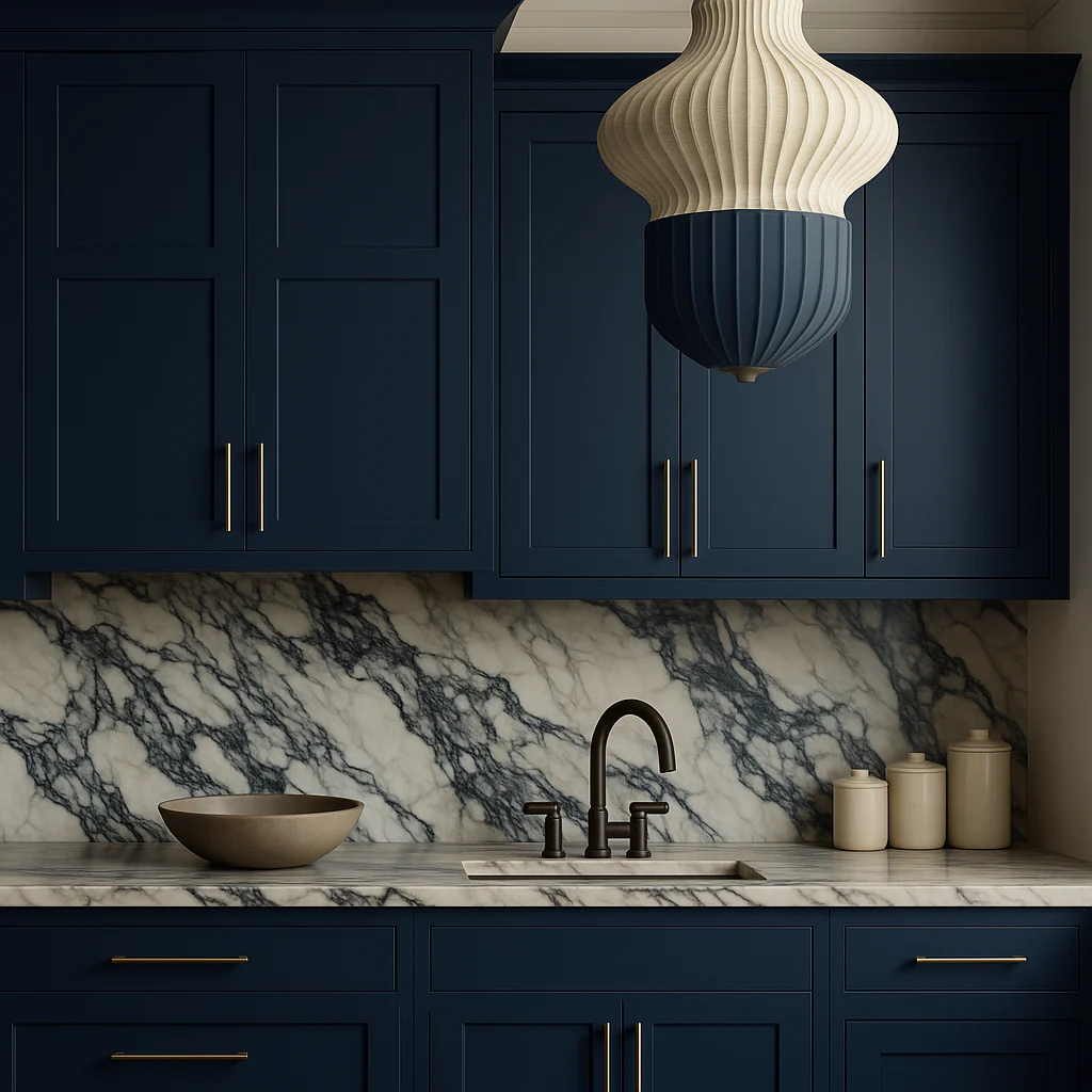 Hampton Bay Avondale 27 in. W x 12 in. D x 36 in. H Ready-to-Assemble Plywood Shaker Wall Kitchen Cabinet in Ink Blue - Image 3