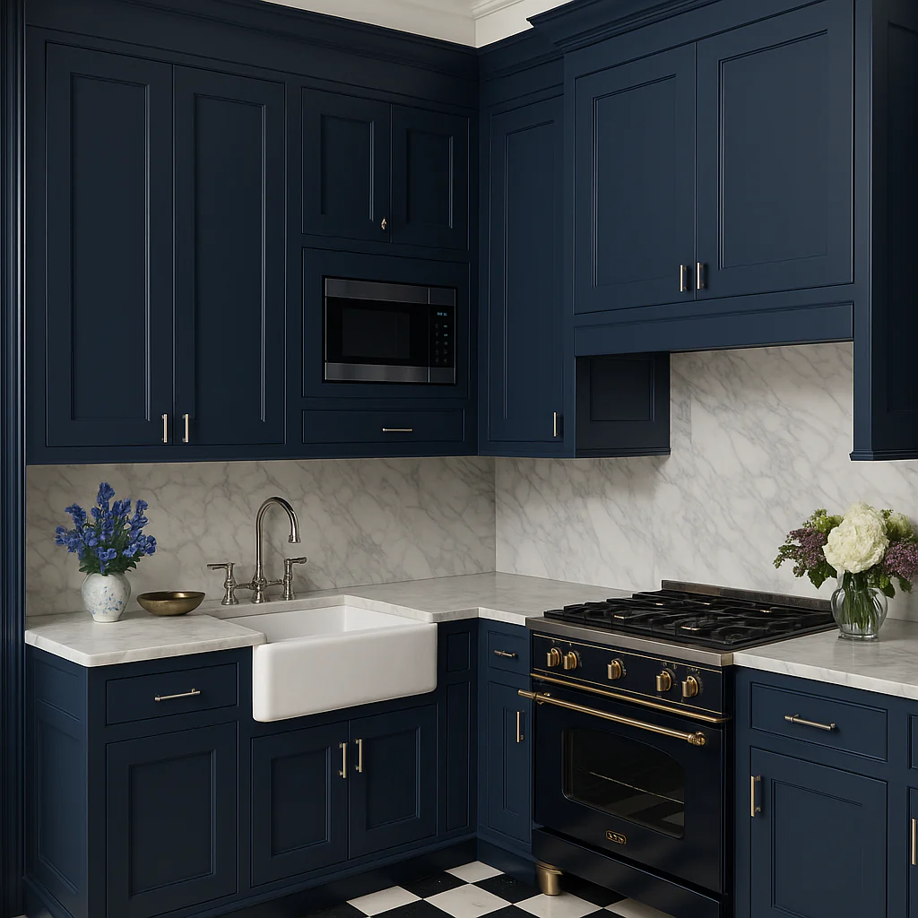 Hampton Bay Avondale 27 in. W x 12 in. D x 36 in. H Ready-to-Assemble Plywood Shaker Wall Kitchen Cabinet in Ink Blue - Image 4