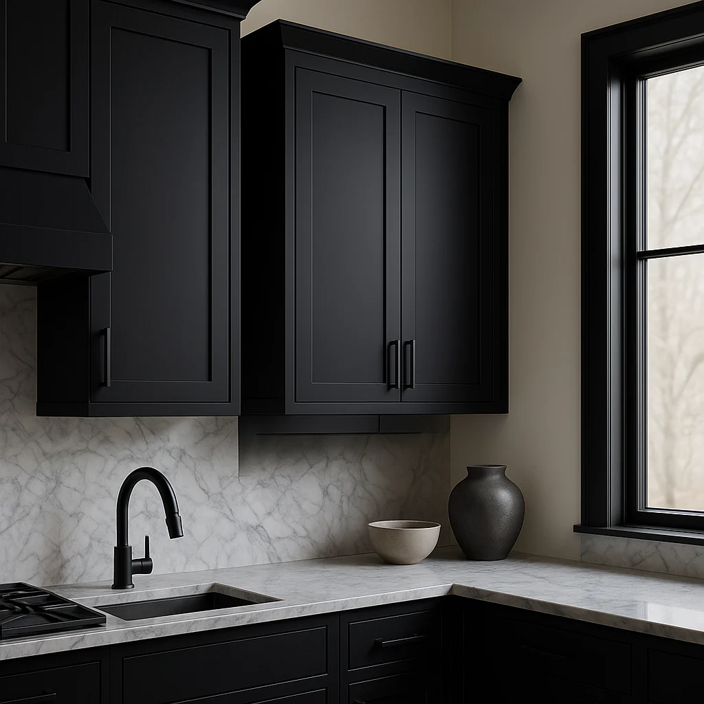 Hampton Bay Avondale 27 in. W x 12 in. D x 36 in. H Ready-to-Assemble Plywood Shaker Wall Kitchen Cabinet in Raven Black - Image 2