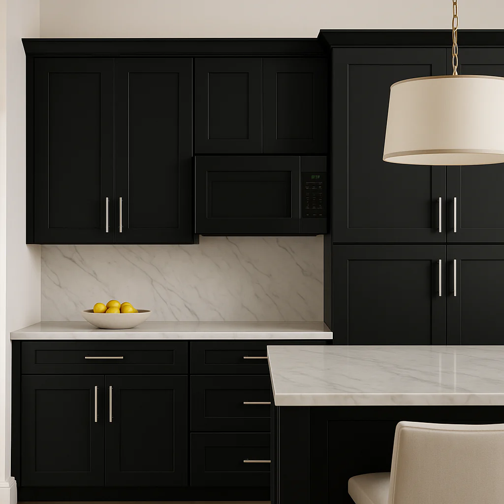 Hampton Bay Avondale 27-inch Raven Black Shaker Wall Kitchen Cabinet - Image 3