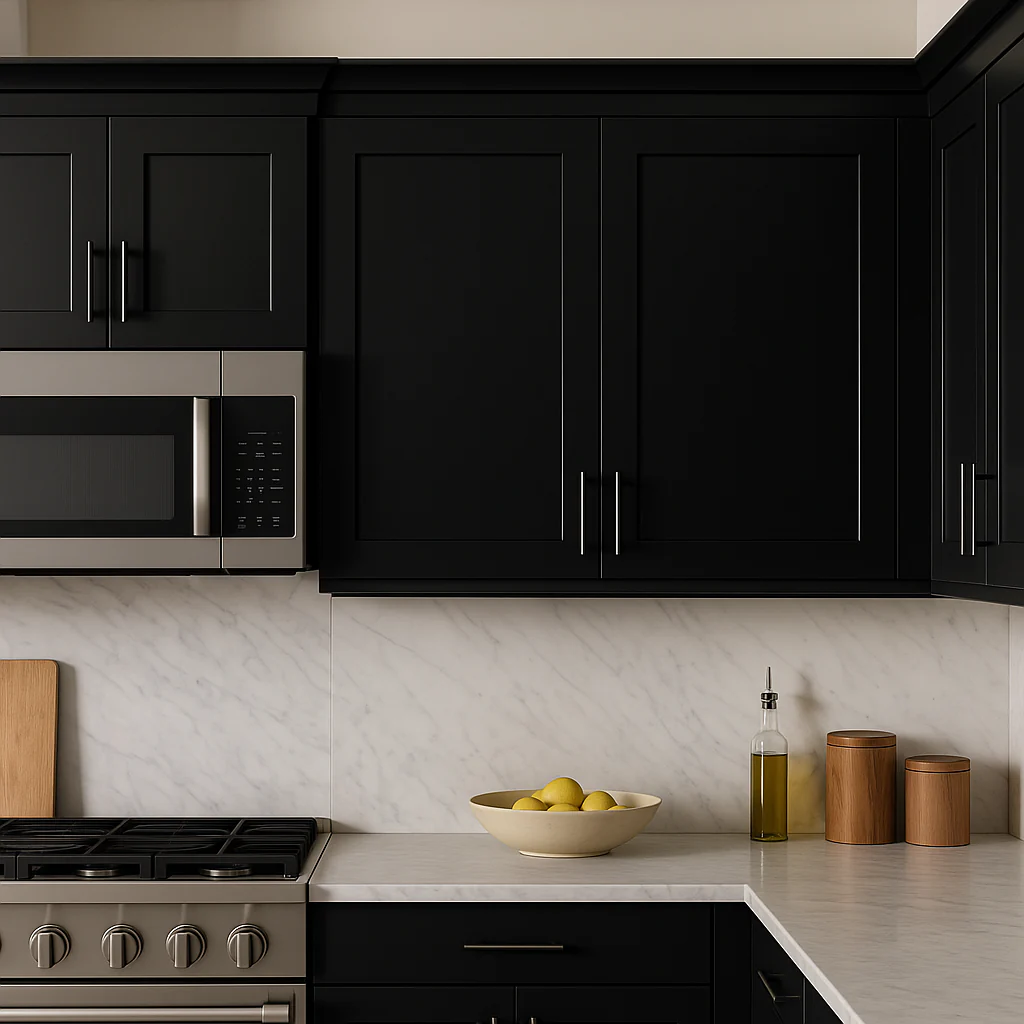 Hampton Bay Avondale 27-inch Raven Black Shaker Wall Kitchen Cabinet - Image 4