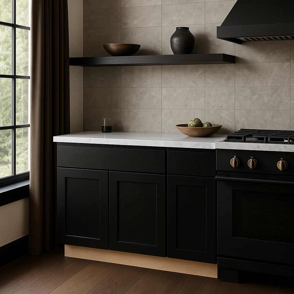 Hampton Bay Avondale 30 in. Shaker Base Kitchen Cabinet in Raven Black - Image 2