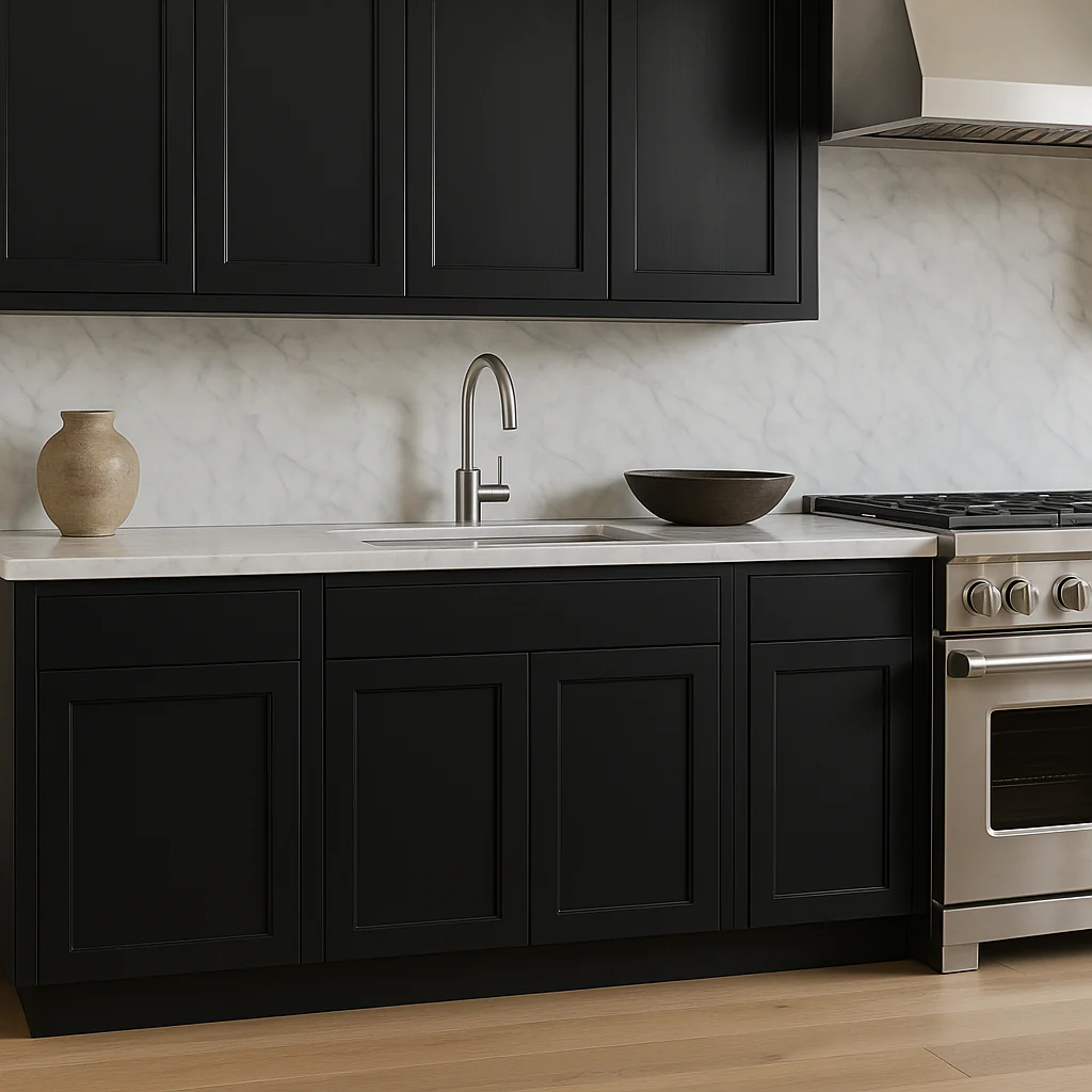 Hampton Bay Avondale 30 in. Shaker Base Kitchen Cabinet in Raven Black - Image 3