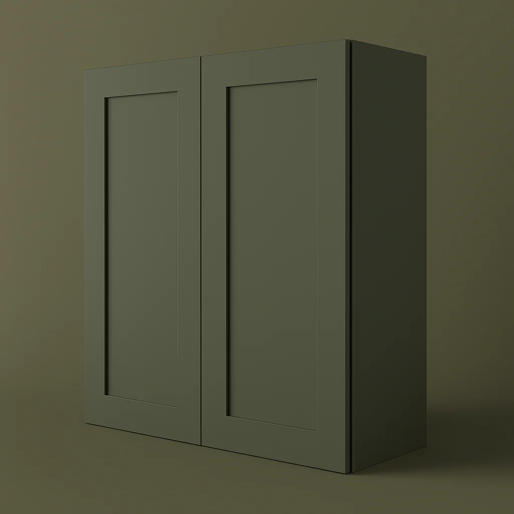 Hampton Bay Avondale 30 in. W x 12 in. D x 30 in. H Ready to Assemble Plywood Shaker Wall Kitchen Cabinet in Fern Green
