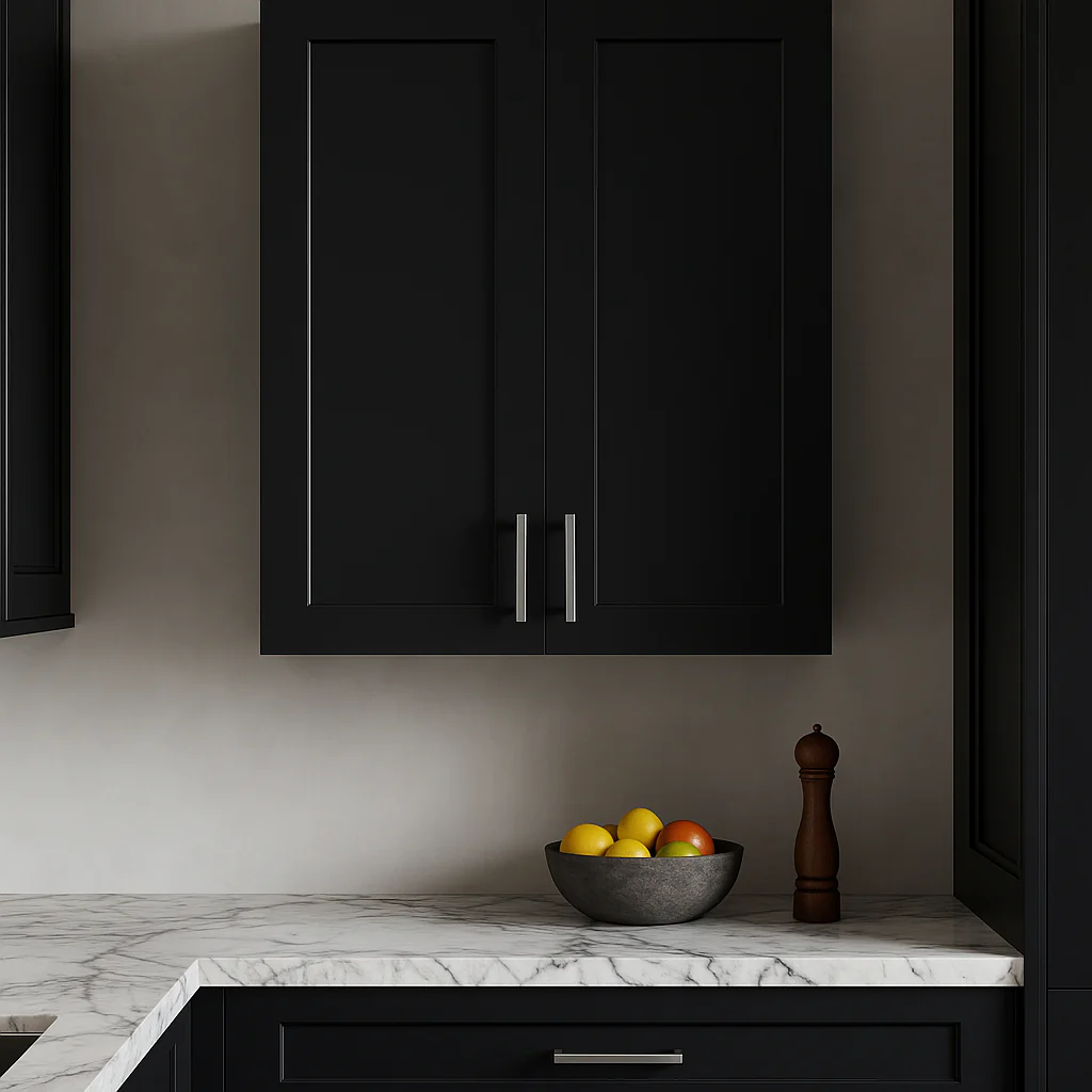 Hampton Bay Avondale 30 in. W x 12 in. D x 36 in. H Ready to Assemble Plywood Shaker Wall Kitchen Cabinet in Raven Black - Image 2