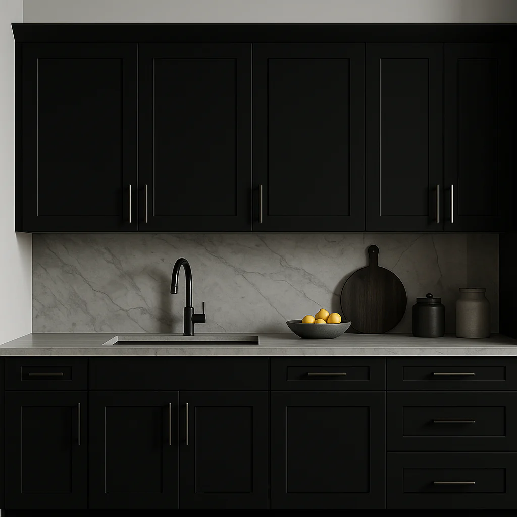 Hampton Bay Avondale 30 in. W x 12 in. D x 36 in. H Ready to Assemble Plywood Shaker Wall Kitchen Cabinet in Raven Black - Image 3