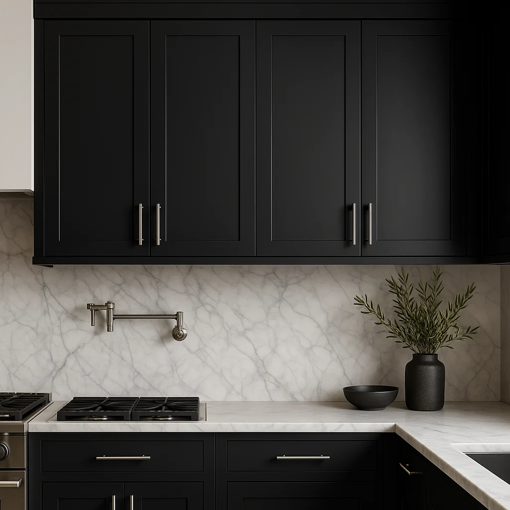 Hampton Bay Avondale 30 in. W x 12 in. D x 42 in. H Ready to Assemble Shaker Wall Kitchen Cabinet in Raven Black - Image 2