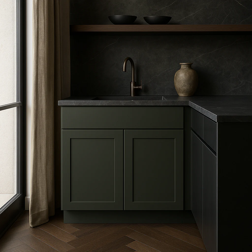 Hampton Bay Avondale 30-inch Fern Green Shaker Base Kitchen Cabinet - Image 2
