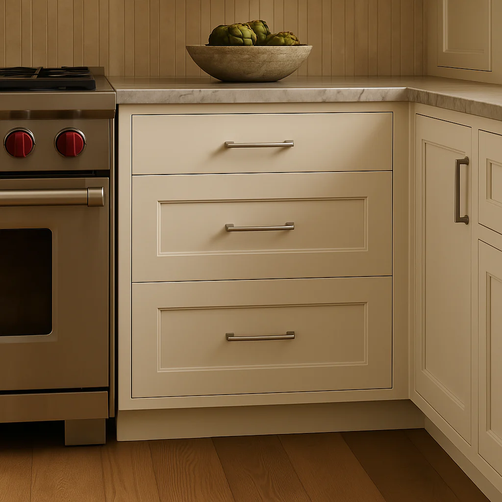 Hampton Bay Avondale 30-inch Shaker Drawer Base Cabinet in Antique White - Image 3