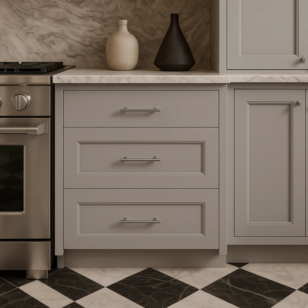 Hampton Bay Avondale 30-inch Shaker Drawer Base Cabinet in Dove Gray - Image 4