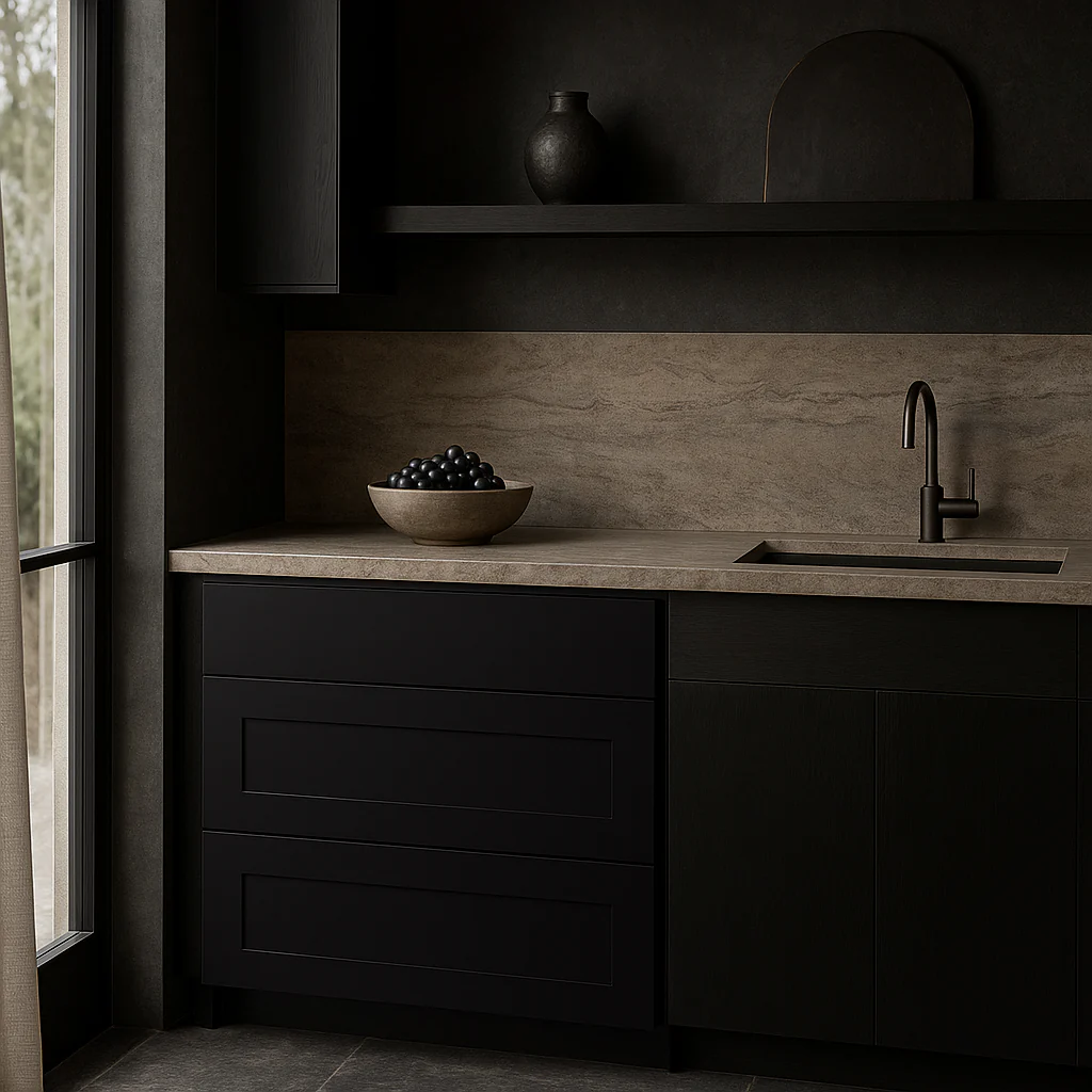 Hampton Bay Avondale 30" Shaker Drawer Base Cabinet in Raven Black - Image 2