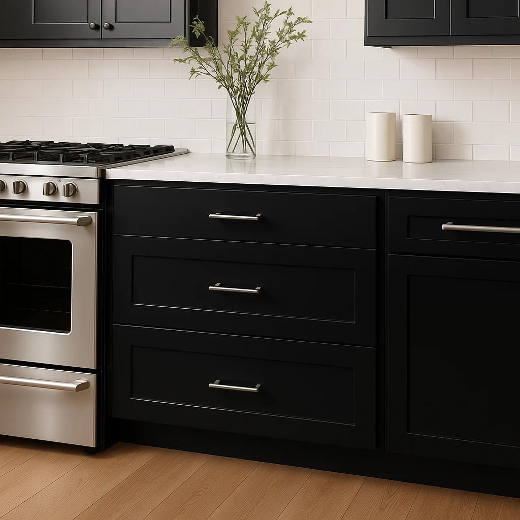 Hampton Bay Avondale 30" Shaker Drawer Base Cabinet in Raven Black - Image 3