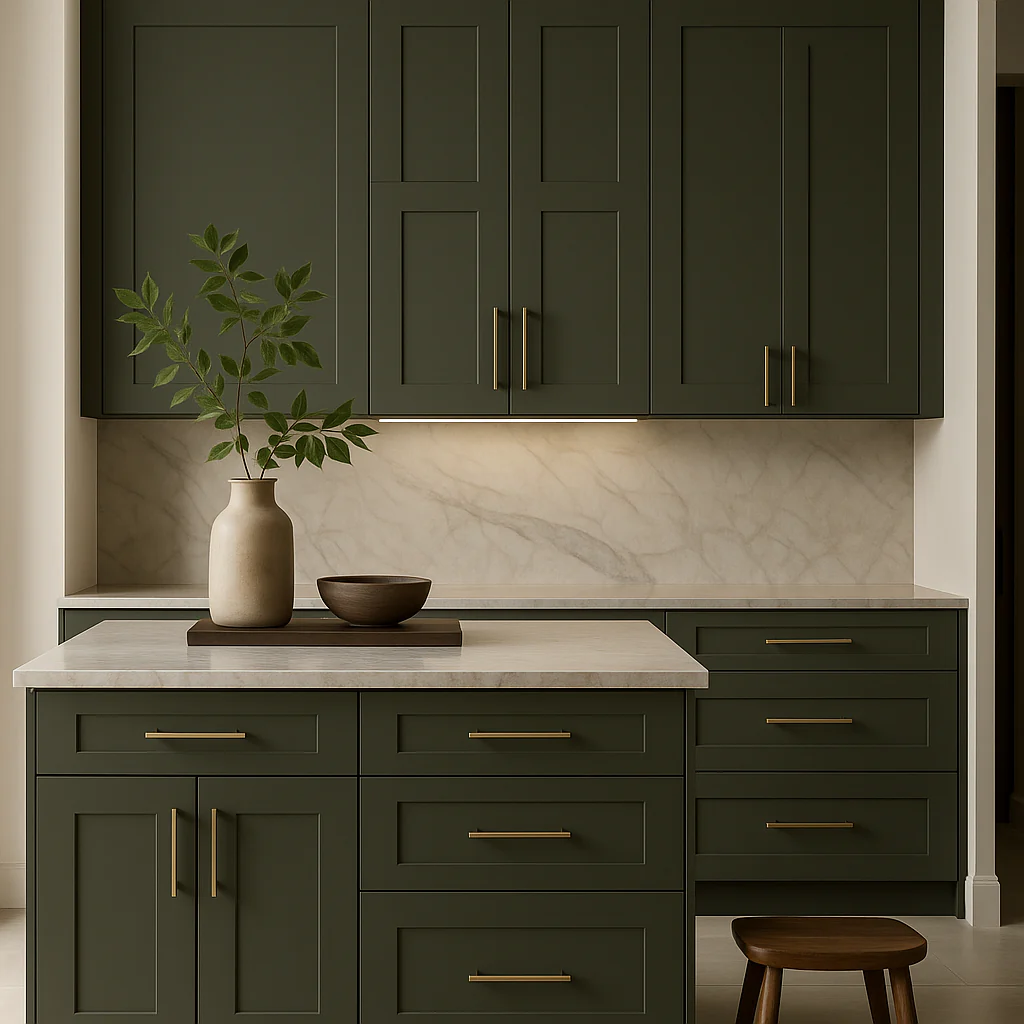 Hampton Bay Avondale 30" Shaker Wall Kitchen Cabinet in Fern Green - Image 3
