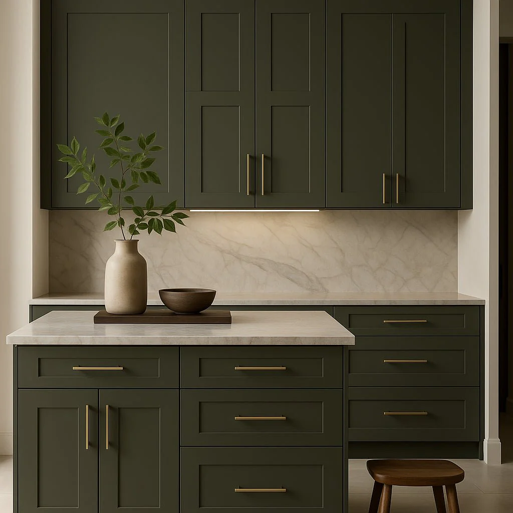 Hampton Bay Avondale 30" Shaker Wall Kitchen Cabinet in Fern Green - Image 3