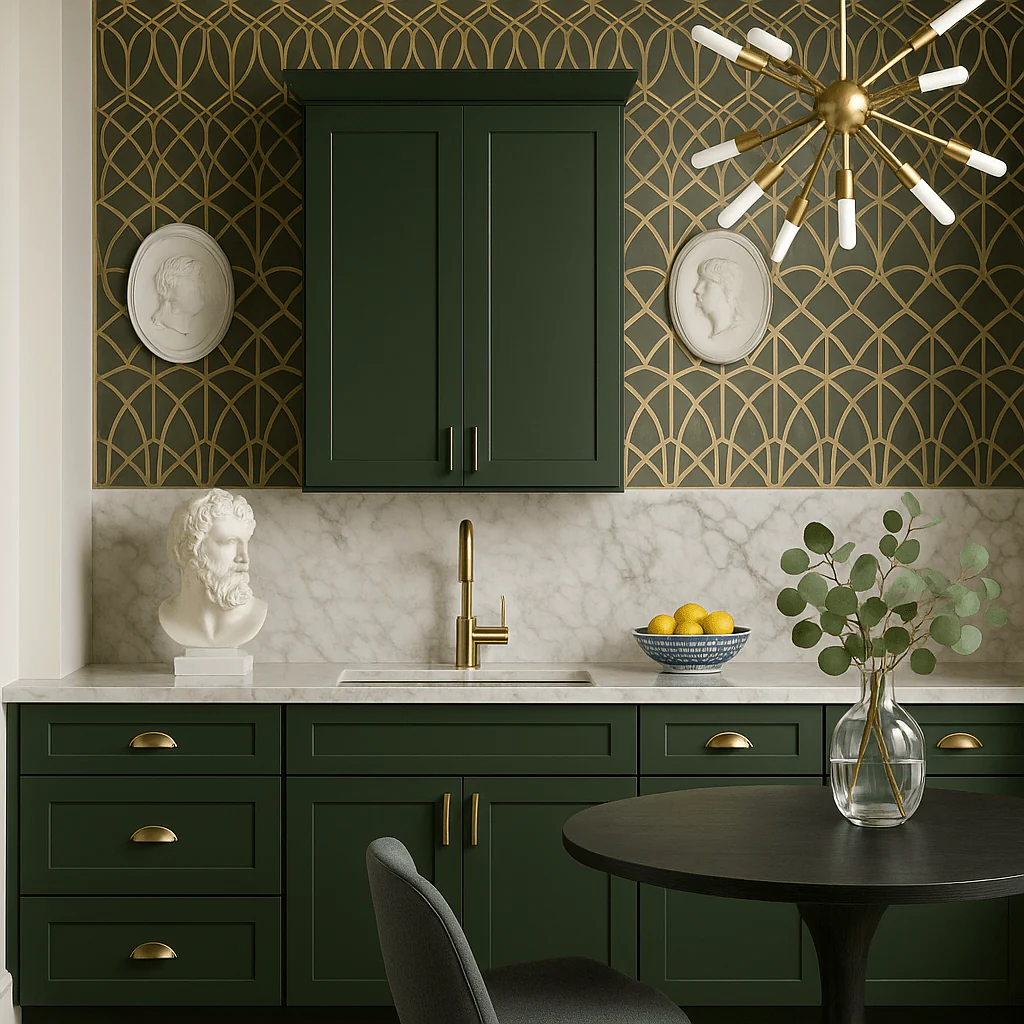 Hampton Bay Avondale 30" Shaker Wall Kitchen Cabinet in Fern Green - Image 4
