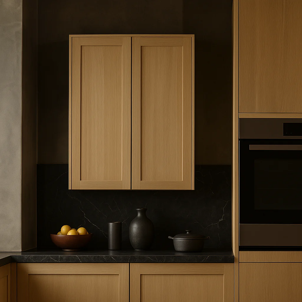 Hampton Bay Avondale 30" Shaker Wall Kitchen Cabinet in White Oak - Image 2