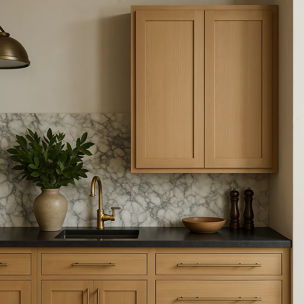 Hampton Bay Avondale 30" Shaker Wall Kitchen Cabinet in White Oak - Image 3