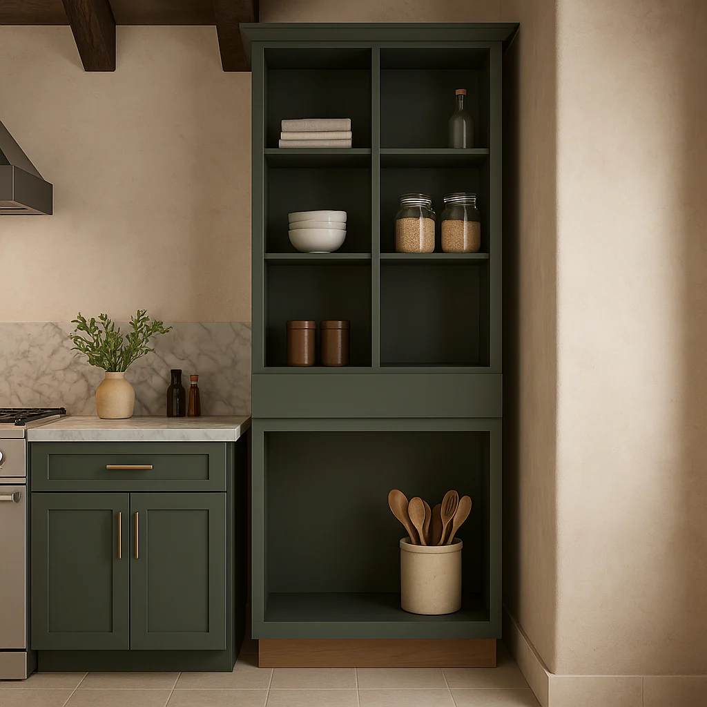 Hampton Bay Avondale 36" Fern Green Shaker Pantry Cabinet - Image 3